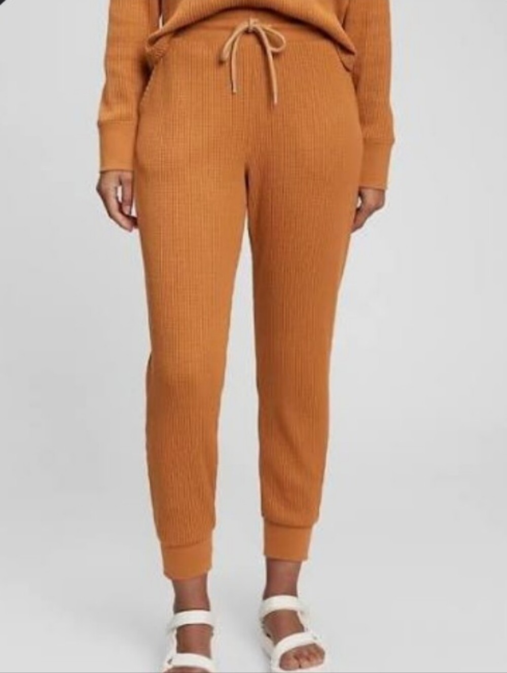 GAP Women's Waffle-Knit Joggers Sz Small Orange